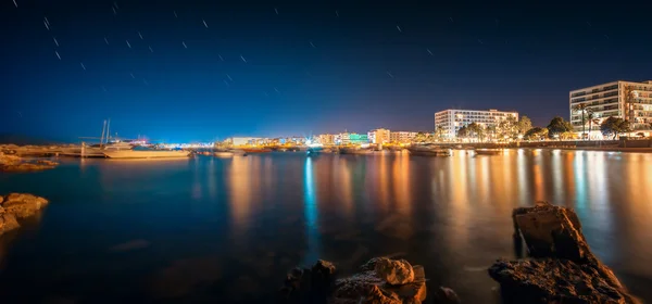 Ночной вид острова Ибица — стоковое фото