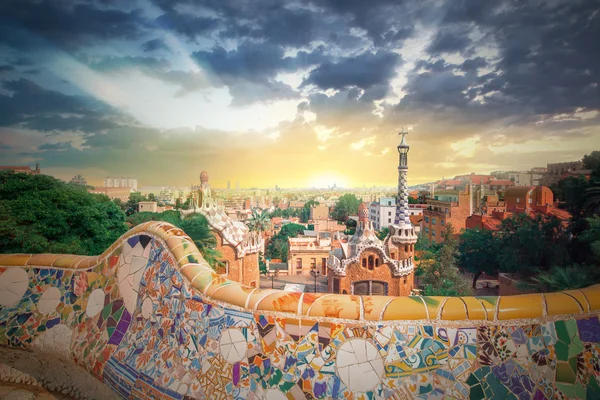 Park Guell em Barcelona, Espanha — Fotografia de Stock