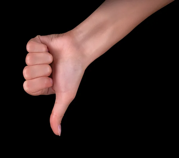 Disapproval - thumbs down hand sign — Stock Photo, Image