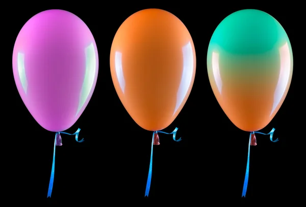 flying balloons isolated