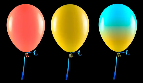 Isolerede flyvende balloner - Stock-foto