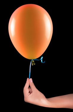 uçan balon izole el ile