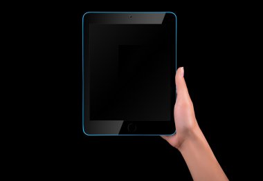 dokunmatik ekran tablet bilgisayarı el ile