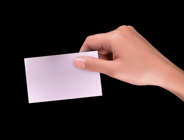 Elini tutmak boş kartvizit — Stok fotoğraf