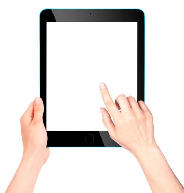 dokunmatik ekran tablet bilgisayarı el ile