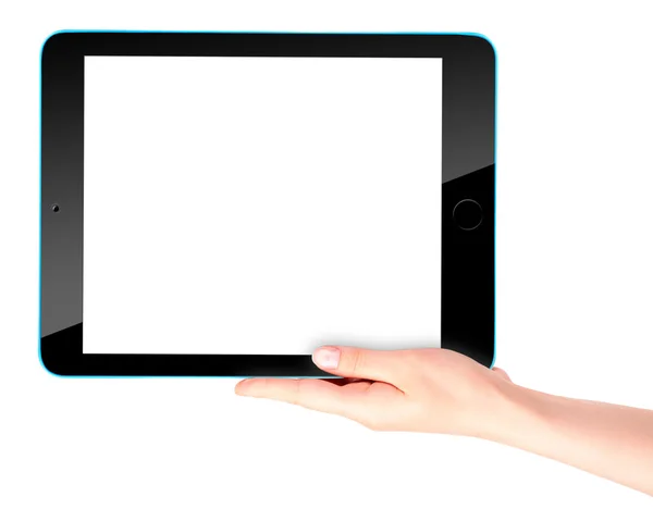 Tablette écran tactile avec main — Photo