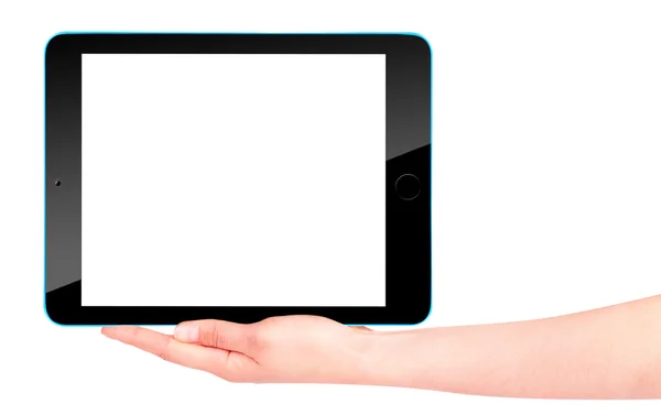Érint képernyő tabletta számítógép kézzel — Stock Fotó