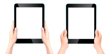 dokunmatik ekran tablet bilgisayarı el ile