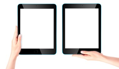 dokunmatik ekran tablet bilgisayarı el ile