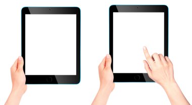 dokunmatik ekran tablet bilgisayarı el ile