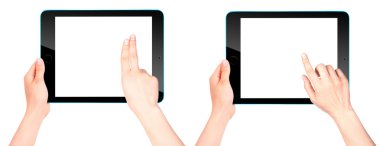 dokunmatik ekran tablet bilgisayarı el ile