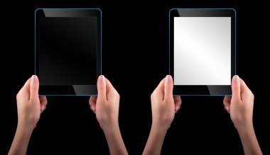dokunmatik ekran tablet bilgisayarı el ile
