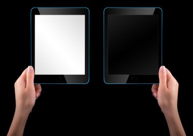 dokunmatik ekran tablet bilgisayarı el ile