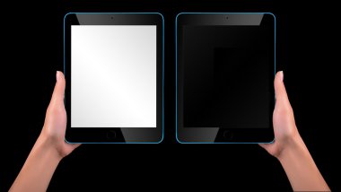 dokunmatik ekran tablet bilgisayarı el ile
