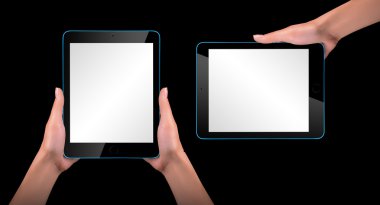 dokunmatik ekran tablet bilgisayarı el ile