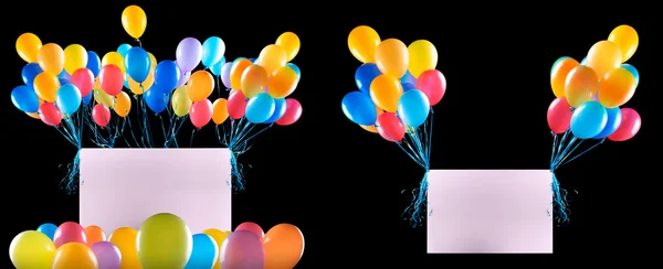 Banderas de vacaciones con globos de colores — Foto de Stock