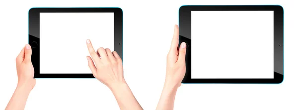 Tablet touch screen con mano — Foto Stock