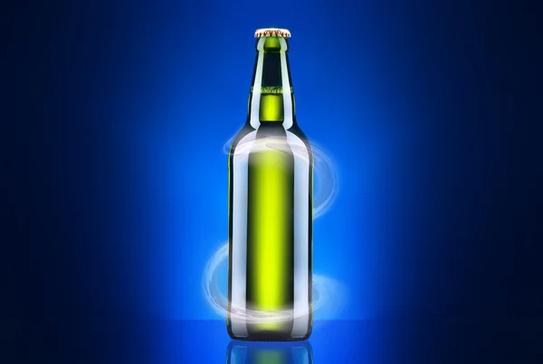 Open wet beer bottle — Stock Photo, Image