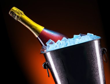 Şampanyayı buz kovasının içinde