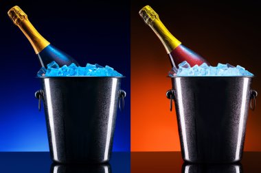 Şampanyayı buz kovasının içinde