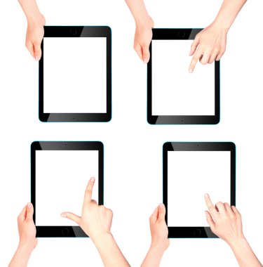 dokunmatik ekran tablet bilgisayarı el ile
