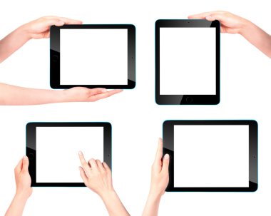 dokunmatik ekran tablet bilgisayarı el ile
