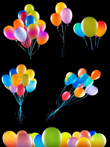 Vliegende ballons geïsoleerd — Stockfoto
