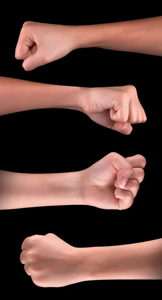 Krachtige vuist pomp tegen zwarte achtergrond — Stockfoto