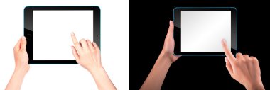 dokunmatik ekran tablet bilgisayarı el ile
