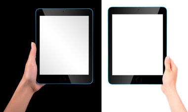 dokunmatik ekran tablet bilgisayarı el ile