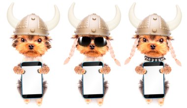 köpek kılığına girmiş bir viking ile telefon olarak