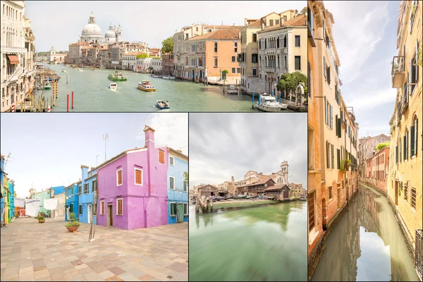 Collage of landmarks in Venice — Stock Photo, Image