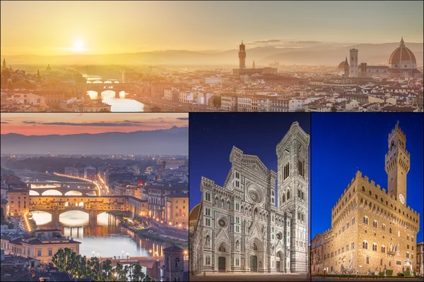 Collage mit Bildern von Florenz, Italien — Stockfoto