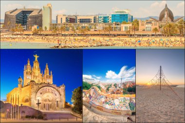 Collage of beautiful Barcelona clipart