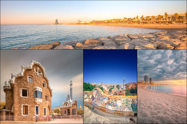 Collage della bella Barcellona — Foto Stock