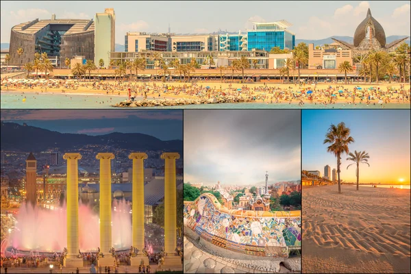 Collage av vackra Barcelona — Stockfoto