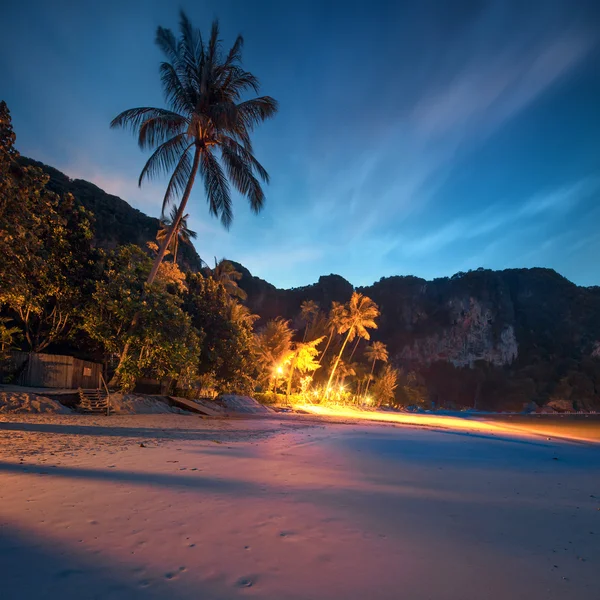 Beautiful beach with colorful sky, Thailand — Stock Photo, Image