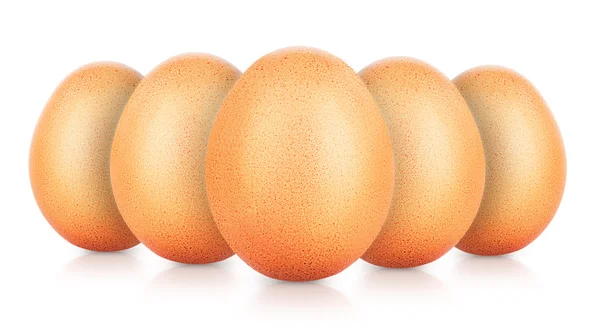 Yellow chicken eggs on a white — Stock Photo, Image