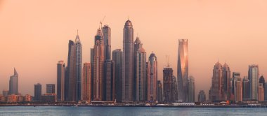 Dubai Yat Limanı güzellik Panoraması. Birleşik Arap Emirlikleri