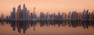 Dubai Yat Limanı güzellik Panoraması. Birleşik Arap Emirlikleri