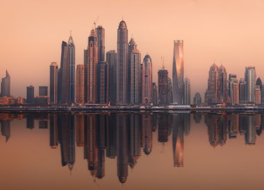 Dubai Yat Limanı güzellik Panoraması. Birleşik Arap Emirlikleri