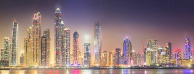 Dubai Yat Limanı güzellik Panoraması. Birleşik Arap Emirlikleri