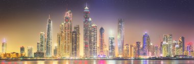 Dubai Yat Limanı güzellik Panoraması. Birleşik Arap Emirlikleri