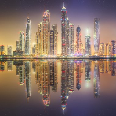 Dubai Yat Limanı güzellik Panoraması. Birleşik Arap Emirlikleri