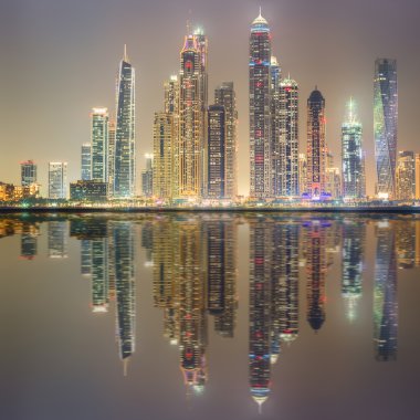 Dubai Yat Limanı güzellik Panoraması. Birleşik Arap Emirlikleri