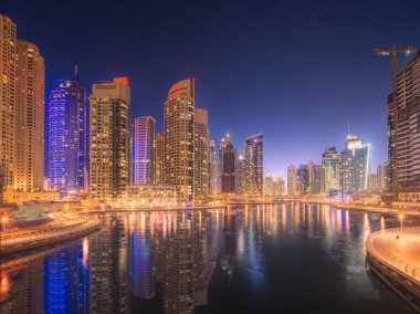 Dubai Yat Limanı güzellik Panoraması. Birleşik Arap Emirlikleri