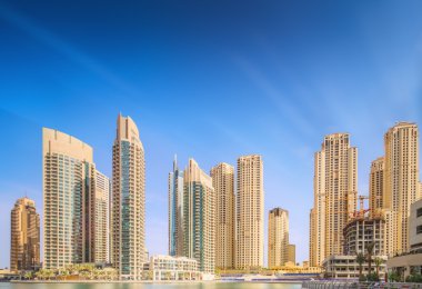 Dubai Yat Limanı güzellik Panoraması. Birleşik Arap Emirlikleri