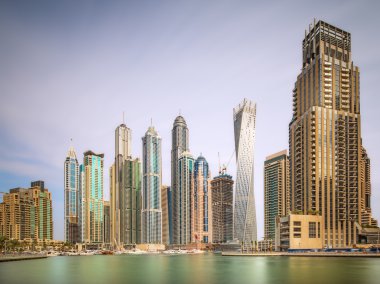 Dubai Yat Limanı güzellik Panoraması. Birleşik Arap Emirlikleri