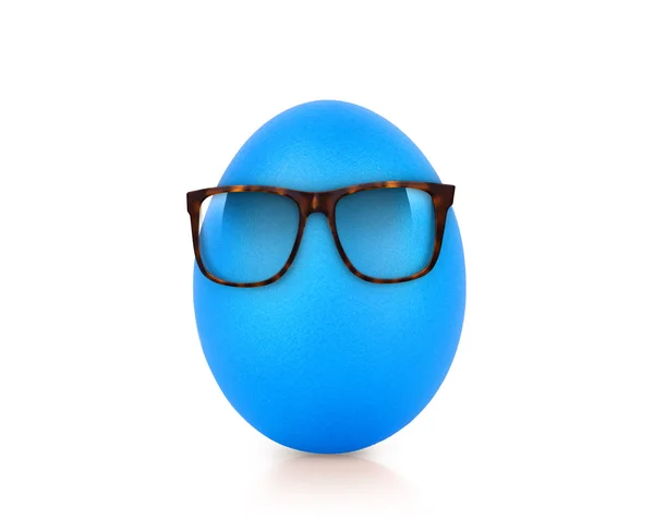 Blue egg isolated on white — Stock Photo, Image
