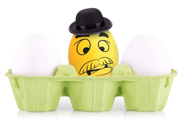 Sucesso Líder Símbolo Conceito ovo na caixa isolada — Fotografia de Stock
